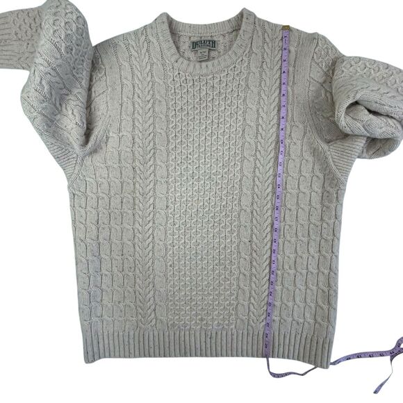 Duluth Trading Co Cream Cable Knit Crewneck Sweater - Picture 7 of 8